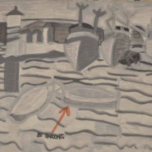 Sofia Ines Musumano Barche nel porto acrilico e pennarelli su tela cm55x44 ottobre2017