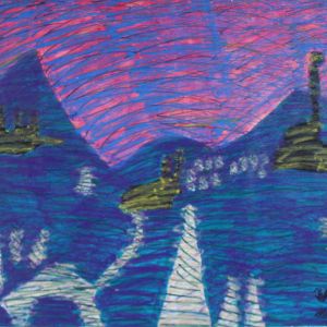 Sofia Ines Musumano Cani allalba Acrilici Pastelli ad olio Penne cm49x64 Dicembre 2019