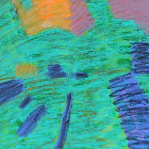 Sofia Ines Musumano Dama in verde acrilici su tela-ed-pastelli ad olio 22x51cm agosto 2019