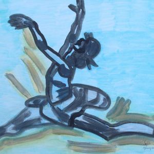 Sofia Ines Musumano Eco in arabesque acrilico su tela cm55x40 giugno 2018